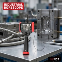 Endoscope industriel portable de petit diamètre, objectif de 1 mm, câble de 1 m, source de lumière LED, caméra d'inspection à écran tactile de 6 pouces
