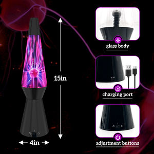 J & R lampada al <span class=keywords><strong>Plasma</strong></span> conico nero incandescente con luce per festa a colori straordinaria decorazione Usb alimentata al tocco - Product Image 2