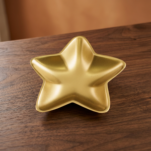 Bandeja Decorativa en Forma de Estrella Dorada, Metal Pulido, Estilo Glamuroso, Platos y Vajilla para Fiestas - Product Image 4