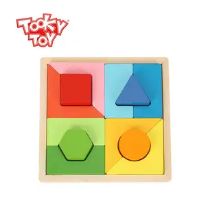 Mainan montessori, mainan pendidikan prasekolah blok cincin geometris untuk balita 2024