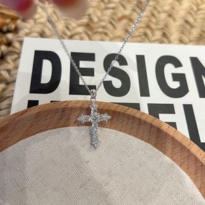 Dylam Elegance Jewelry 925 Silver Rhodium Plated Link <b>Chain</b> D VVS1 Moissanite Stones <b>Cross</b> Pendant Necklace for Women Jewellery - Product Image 6