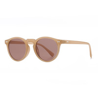 Lunettes de soleil rondes rétro, monture intégrale en écaille de tortue, protection UV400, style décontracté unisexe pour adultes