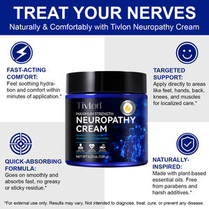 Produsen grosir krim pereda neuropatik biru 100% krim neuropatik kekuatan ekstra alami untuk kaki dan nyeri tangan - Product Image 3