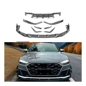 Para el nuevo <span class=keywords><strong>Audi</strong></span> <span class=keywords><strong>A7</strong></span> C7, parachoques de labio delantero de fibra de carbono, envolvente de viento, pequeños recortes de escape, envolvente de viento para un estilo óptimo - Product Image 1