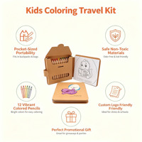 Kit de coloriage de poche pour enfants, mini livre de coloriage, crayons de couleur, ensemble de dessin personnalisable, activité de voyage, cadeau promotionnel
