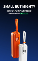 Nouvelle batterie externe ultra-mince portable 2025, 5000 mAh, charge rapide PD, câble USB/Type-C, écran LED, support, certifiée CE, garantie 12 mois