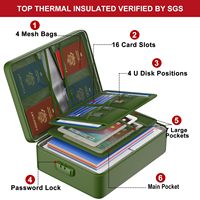 Fábrica personalizada nueva carpeta de archivos ignífuga bolsa de documentos ignífuga con cerradura para Documento Pasaporte A4 archivo para viaje en casa