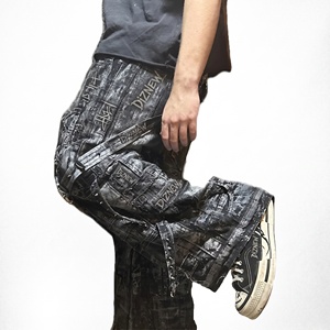 Pantalones Vaqueros Rectos con Tirantes para Hombre, Estilo Urbano, Paneles <span class=keywords><strong>de</strong></span> Mezclilla, 100% Poliéster, Pantalones con Tirantes Industriales, Marca DiZNEW - Product Image 2