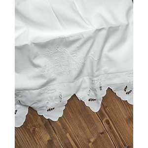 Mariagraziadente Double King Size Bed Linen <b>Sheets</b> with Embroidered <b>Pillowcases</b> 6pc <b>Set</b> Soft Striped Flat Fitted Home Use - Product Image 4