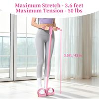 Banda de Resistencia Multifuncional Ajustable de TPE/NBR con 4 Tubos y Pedales para Entrenamiento de Resistencia, Cuerda para Abdominales, Marca Aofit, Modelo Personalizado