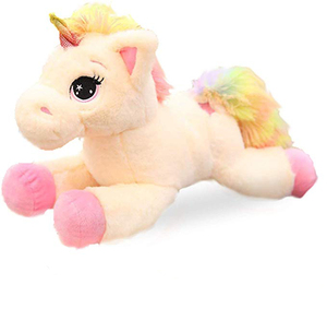 Peluche <span class=keywords><strong>licorne</strong></span> <span class=keywords><strong>blanche</strong></span>, jouet personnalisé, pour garçon et fille, jolie en peluche, découpé, 1 pièce - Product Image 2