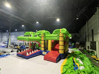 Offre Spéciale petit Crocodile gonflable videur château jeu pour enfants gonflable maison fête saut rebondissant et toboggan Combo extérieur