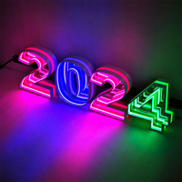 Lettres en relief 3D personnalisées avec miroir infini, éclairées par LED RGBIC, pour la décoration murale de boîtes de nuit, bars, événements, éclairage de scène
