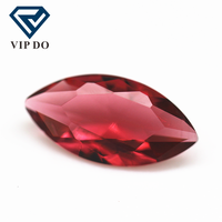Verre de cristal rouge rubis à facettes, coupe marquise, pierres précieuses en vrac, verre artificiel en forme de marquise, verre rouge rose, pierres précieuses en cristal