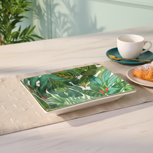 Creative Retro Rainforest 20.5cm Storage Tray Home Restaurant Bone China Ornament Tray <b>Ashtray</b> - Product Image 4