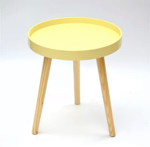 Tavolino da Salotto <span class=keywords><strong>Verde</strong></span> con Vassoio Rotondo, Tavolini da Caffè Multifunzionali in Legno e <span class=keywords><strong>Plastica</strong></span>, Tavolino da Divano per Camera da Letto - Product Image 4
