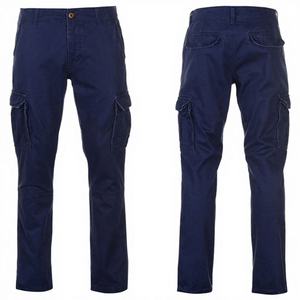 Pantalon cargo pour homme à braguette boutonnée avec poches, design léger, respirant, coupe droite décontractée, taille mi-haute, en promotion - Product Image 1