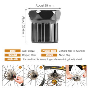 Kit d'outils de 8 pièces, pour enlever la roue libre, support de frein à chaîne, 6 clés - Product Image 2