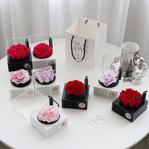 Lussuosa Scatola Musicale con Rosa Eterna Preservata, Copertura in Vetro, Altoparlante Bluetooth e Luce, per San Valentino, Festa della Mamma, Laurea - Product Image 1