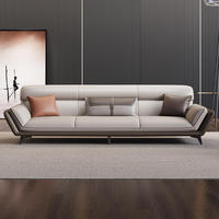 Ensemble de canapés de réception modulaires modernes et simples en cuir Nappa, style nordique, canapé-lit trois places pour la maison, le bureau