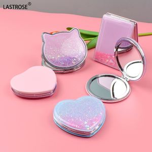 Espejo Cosmético Portátil Plegable de Viaje con Purpurina y Arena Movediza, Espejo de Belleza de Doble Cara con Diseño Lindo y Portátil - Product Image 2