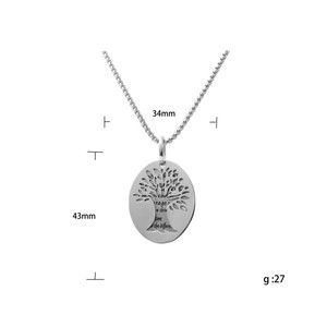 Yunnique – collier avec pendentif arbre de vie en acier inoxydable pour hommes, cadeau, motif végétal géométrique, 12088 - Product Image 4