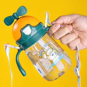 Vaso de plástico con pajita y asa, a prueba de fugas y resistente a roturas, para niños, para viajes. - Product Image 3