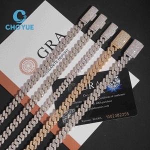 ลดราคาพิเศษ สร้อยคอเงินแท้ S925 ขนาด 10 มม. แบบ Cuban Link 2 แถว ประดับเพชรโมอิสซาไนต์ สไตล์ฮิปฮอป เครื่องประดับคุณภาพสูง สร้อยคอผู้ชาย ผ่านการทดสอบเพชร GRA - Product Image 4