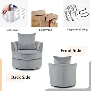 Chaise de <span class=keywords><strong>salon</strong></span> maxi à 360 degrés, petite chaise confortable, pivotante, à bras en bois, style moderne - Product Image 3