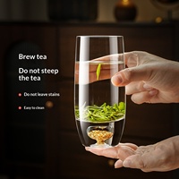 Tasse à thé en verre cristal moderne haut de gamme, grande capacité, pour usage domestique, élégante, ensemble de thé portable pour femmes, logo personnalisable