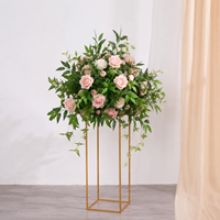 Boule de fleurs artificielles rose clair pour centre de table de mariage, arrangement floral en gros