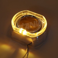 Feux de jour LED Angel Eyes 80mm 95mm avec caches, lentilles de projecteur bicolores blanc-jaune pour
