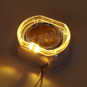 LED Angel Eyes 80mm 95mm Shrouds Cover DRL Angel Eyes White Yellow Dual Color HID Xenon Led <b>Projector</b> Lens Housing Covers - Product Image 6