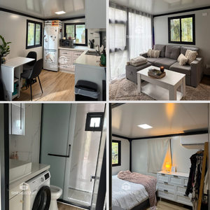 Villa/appartement préfabriqué pliable de 20/40 pieds avec toit en pente, idéal pour <span class=keywords><strong>les</strong></span> maisons d'hôtes ou <span class=keywords><strong>les</strong></span> <span class=keywords><strong>Airbnb</strong></span> dans <span class=keywords><strong>les</strong></span> jardins. - Product Image 2