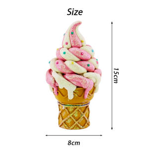 Vente en gros de pain soufflé à la main en PVC sol de Noël ornement personnalisé cornet de crème glacée desserts suspendus <span class=keywords><strong>boule</strong></span> de Noël et décoration d'arbre - Product Image 4