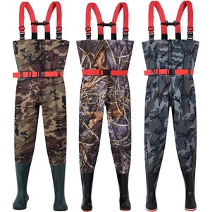 Cuissardes de pêche imperméables respirantes en nylon PVC avec bottes intégrées pour hommes et femmes – Imperméables pour la pêche - Product Image 5