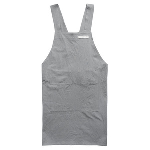 Japanese Korean Style Cotton Linen Apron Solid Color Wide Shoulder Straps Stain Resistant Washable For Women <b>Kitchen</b> Home Use - Product Image 5