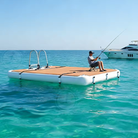 Plateforme aquatique gonflable commerciale flottante portable sur mesure à prix réduit pour piscine en mer avec filet