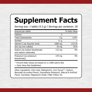 Comprimés de Vitamine C et de Zinc à Marque Blanche : Soutient la Santé de la Peau, Puissante Protection Antioxydante - Product Image 2