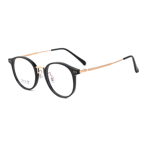 Montures de lunettes de lecture pour ordinateur ultra lé<span class=keywords><strong>g</strong></span>ères, résistantes à la corrosion, unisexes, forme du visage transparente, cadre en titane TR, lentilles rondes - Product Image 1