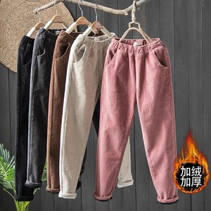 Harem <b>Pants</b> Corduroy Fleece <b>Lined</b> Thickened Casual Women Autumn Winter Warm <b>Pants</b> With Pocket Artistic Retro Style - Product Image 1