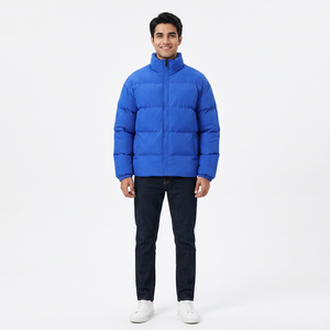 Veste matelassée réversible à capuche pour homme, style streetwear vintage, imprimé, en polyester, imperméable, avec fermeture éclair, pour l'hiver - Product Image 1