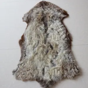 Curlyfur装饰家居地板地毯天然米色棕色真西藏羊皮皮毛皮
