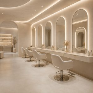 Poste de travail de luxe pour salon de coiffure, conception intérieure complète de salon de manucure, rénovation de salon de barbier, projet clé en main - Product Image 3