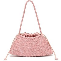 Sac fourre-tout vintage sophistiqué en PU tressé avec fermeture éclair pour femme - Élégant et polyvalent pour le transport quotidien, à porter à l'épaule ou sous le bras 188