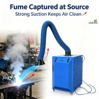 Extracteur de fumées de soudage compact à bras unique pour petite station de travail de soudage