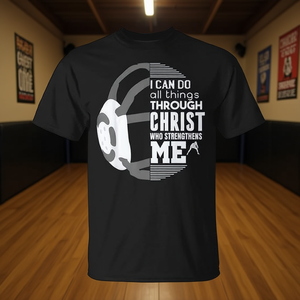 Camiseta de lucha libre cristiana: Puedo hacer todas las cosas a través de Cristo que me fortalece, diseño motivacional - Product Image 3