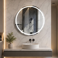 Miroir de maquillage et de rasage mural LED moderne réglable avec interrupteur tactile, miroir de salle de bain éclairé