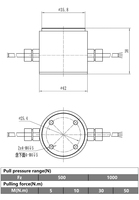 Sensor de fuerza de celda de carga multidimensional, componente de medición no calibrado, torsión de tensión de torsión, 500N, 1000N