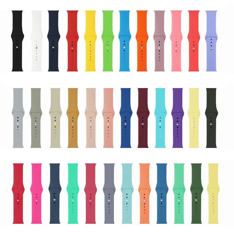 Silicone Strap For Apple Watch band 38 40 42 44MM for Apple Watch Strap Wristband 44MM Silicone Rubber Strap Watch Band